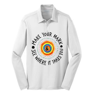 Make Your Mark International Dot Day Colorful Silk Touch Performance Long Sleeve Polo