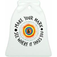 Make Your Mark International Dot Day Colorful Ceramic Bell Ornament