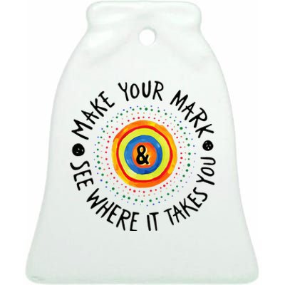 Make Your Mark International Dot Day Colorful Ceramic Bell Ornament