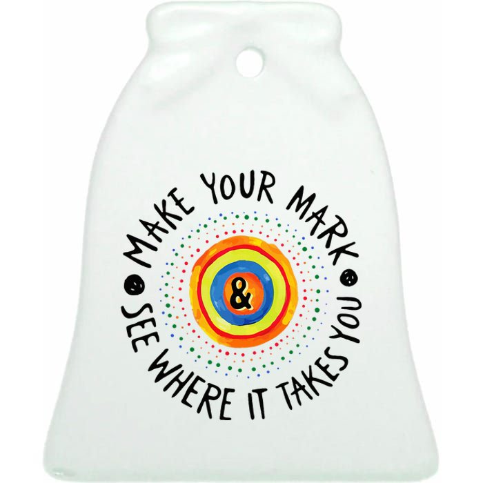 Make Your Mark International Dot Day Colorful Ceramic Bell Ornament