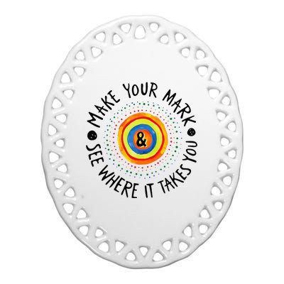 Make Your Mark International Dot Day Colorful Ceramic Oval Ornament