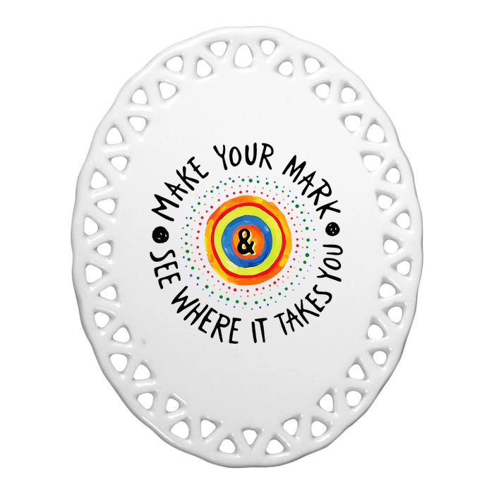 Make Your Mark International Dot Day Colorful Ceramic Oval Ornament