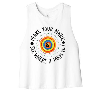 Make Your Mark International Dot Day Colorful Women's Racerback Cropped Tank