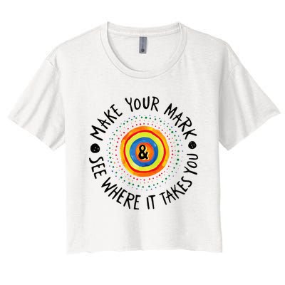 Make Your Mark International Dot Day Colorful Women's Crop Top Tee