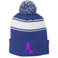 Missing You Mom My Guardian Angel Memorial Day Gift Stripe Pom Pom Beanie