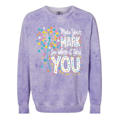 Make Your Mark Happy Dot Day 2024 Dandelion Colorblast Crewneck Sweatshirt