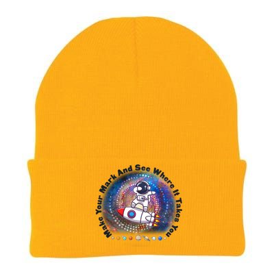 Mark Your Mark And See Where It Takes You International Dot Day Space Astronaut Knit Cap Winter Beanie