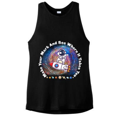 Mark Your Mark And See Where It Takes You International Dot Day Space Astronaut Ladies PosiCharge Tri-Blend Wicking Tank