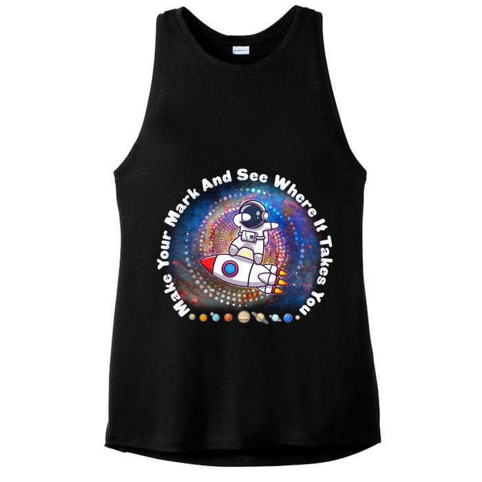 Mark Your Mark And See Where It Takes You International Dot Day Space Astronaut Ladies PosiCharge Tri-Blend Wicking Tank