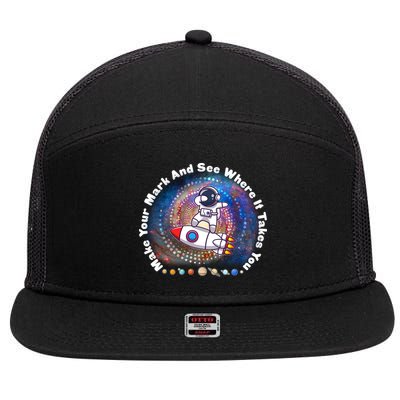 Mark Your Mark And See Where It Takes You International Dot Day Space Astronaut 7 Panel Mesh Trucker Snapback Hat