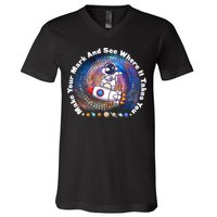 Mark Your Mark And See Where It Takes You International Dot Day Space Astronaut V-Neck T-Shirt