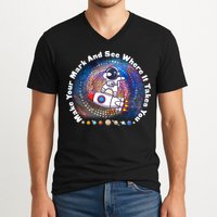 Mark Your Mark And See Where It Takes You International Dot Day Space Astronaut V-Neck T-Shirt
