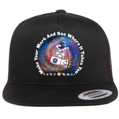 Mark Your Mark And See Where It Takes You International Dot Day Space Astronaut Flat Bill Trucker Hat