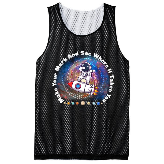 Mark Your Mark And See Where It Takes You International Dot Day Space Astronaut Mesh Reversible Basketball Jersey Tank
