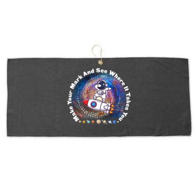 Mark Your Mark And See Where It Takes You International Dot Day Space Astronaut Large Microfiber Waffle Golf Towel
