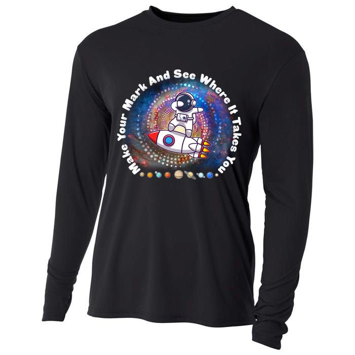 Mark Your Mark And See Where It Takes You International Dot Day Space Astronaut Cooling Performance Long Sleeve Crew