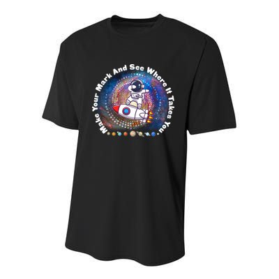 Mark Your Mark And See Where It Takes You International Dot Day Space Astronaut Youth Performance Sprint T-Shirt