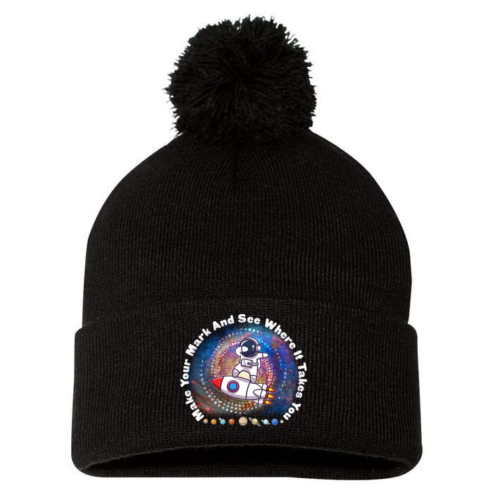 Mark Your Mark And See Where It Takes You International Dot Day Space Astronaut Pom Pom 12in Knit Beanie