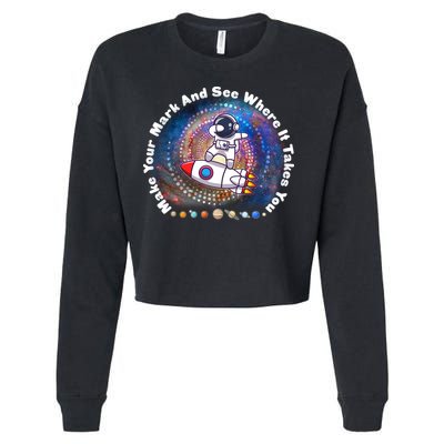 Mark Your Mark And See Where It Takes You International Dot Day Space Astronaut Cropped Pullover Crew