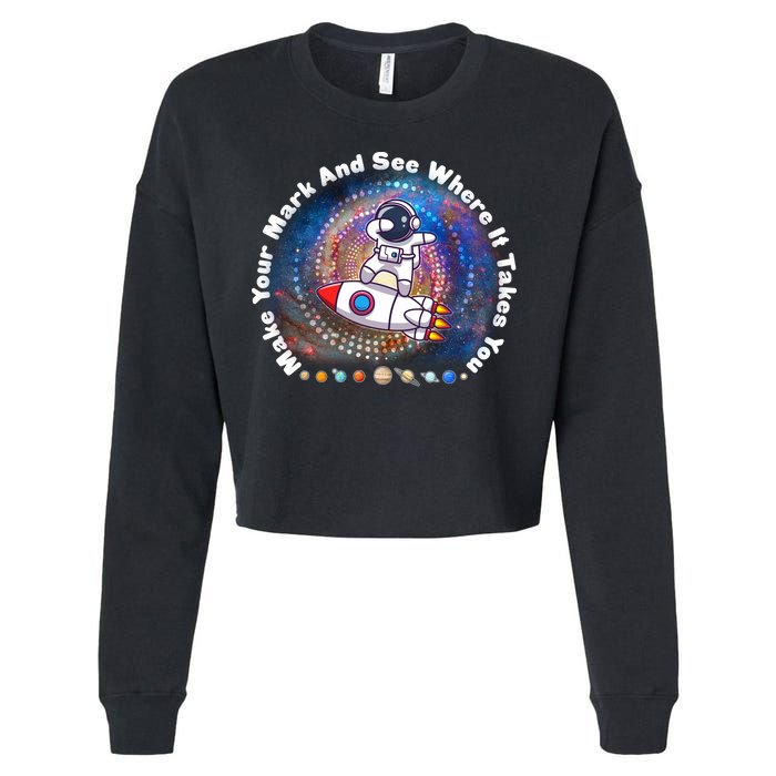 Mark Your Mark And See Where It Takes You International Dot Day Space Astronaut Cropped Pullover Crew