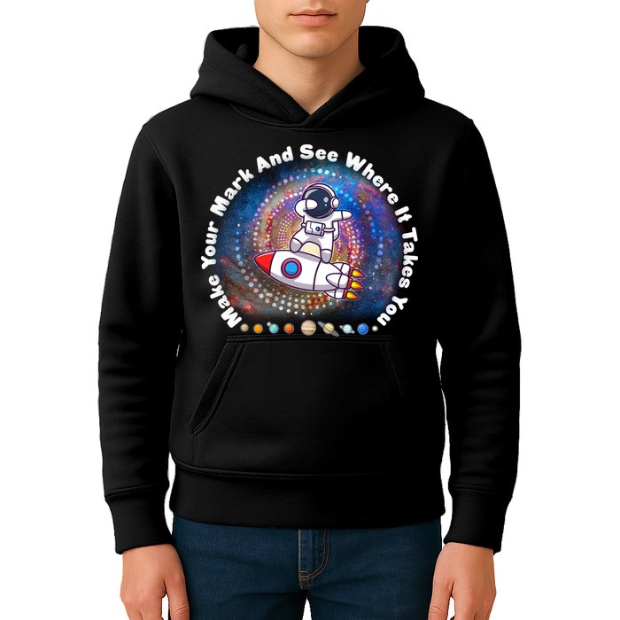 Mark Your Mark And See Where It Takes You International Dot Day Space Astronaut Kids Hoodie