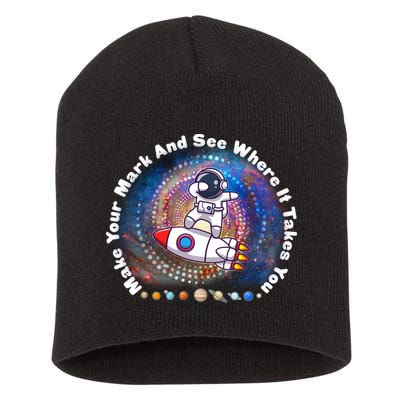 Mark Your Mark And See Where It Takes You International Dot Day Space Astronaut Short Acrylic Beanie