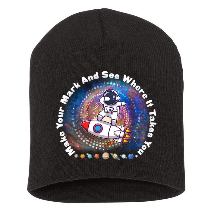 Mark Your Mark And See Where It Takes You International Dot Day Space Astronaut Short Acrylic Beanie