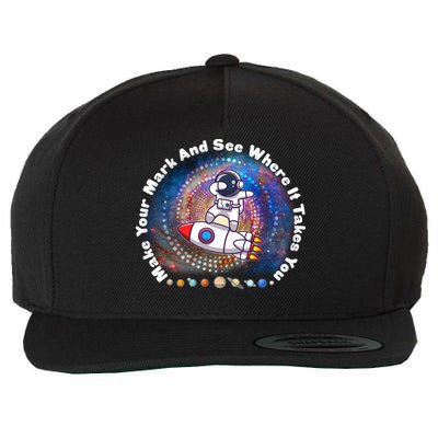 Mark Your Mark And See Where It Takes You International Dot Day Space Astronaut Wool Snapback Cap