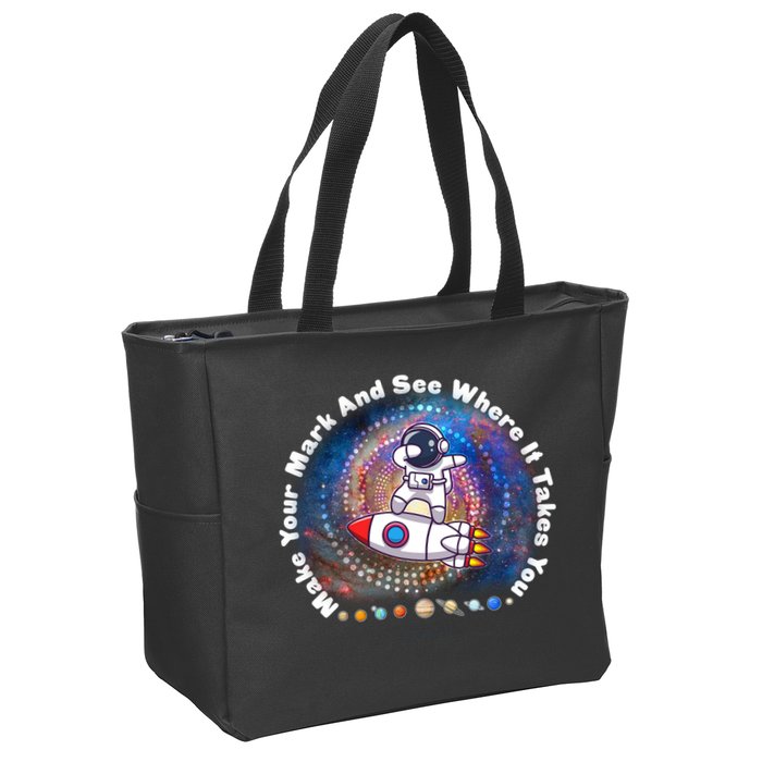 Mark Your Mark And See Where It Takes You International Dot Day Space Astronaut Zip Tote Bag