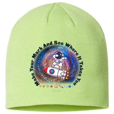 Mark Your Mark And See Where It Takes You International Dot Day Space Astronaut Sustainable Beanie
