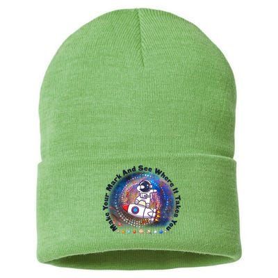Mark Your Mark And See Where It Takes You International Dot Day Space Astronaut Sustainable Knit Beanie