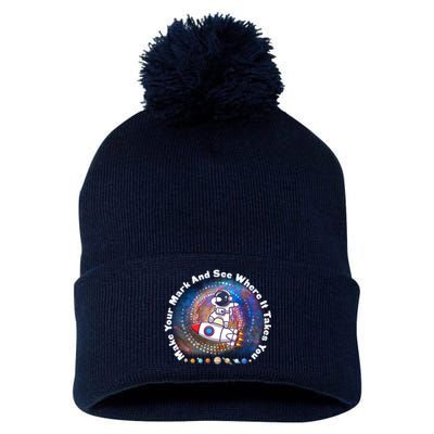 Mark Your Mark And See Where It Takes You International Dot Day Space Astronaut Pom Pom 12in Knit Beanie