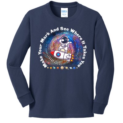 Mark Your Mark And See Where It Takes You International Dot Day Space Astronaut Kids Long Sleeve Shirt