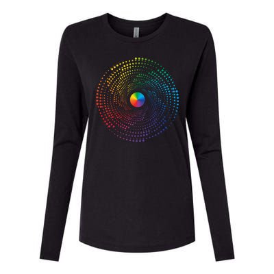 Make Your Mark International Dot Day Rainbow Polka Dot Swirl Womens Cotton Relaxed Long Sleeve T-Shirt