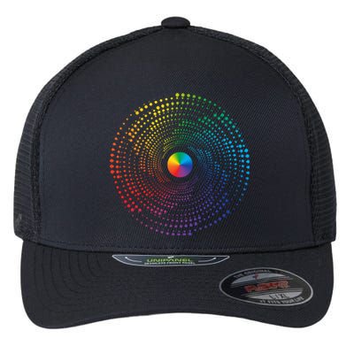 Make Your Mark International Dot Day Rainbow Polka Dot Swirl Flexfit Unipanel Trucker Cap