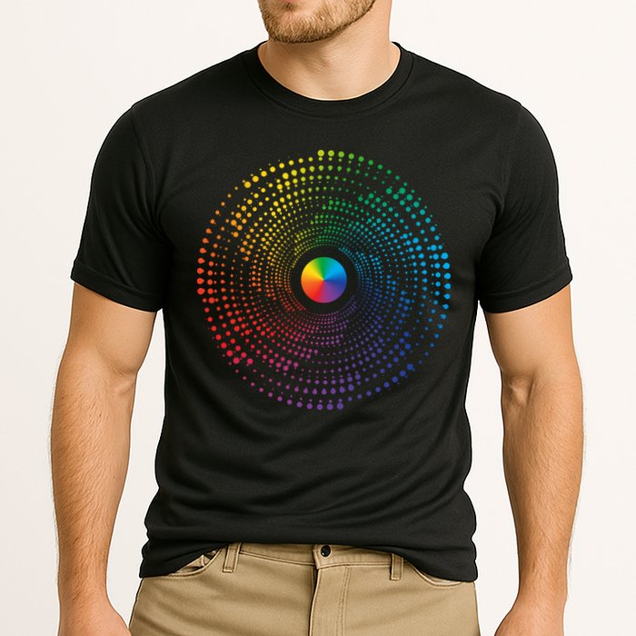 Make Your Mark International Dot Day Rainbow Polka Dot Swirl Performance Shirt