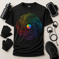 Make Your Mark International Dot Day Rainbow Polka Dot Swirl Performance Shirt