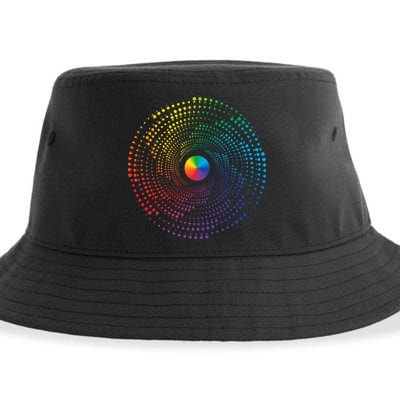 Make Your Mark International Dot Day Rainbow Polka Dot Swirl Sustainable Bucket Hat