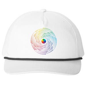 Make Your Mark International Dot Day Rainbow Polka Dot Swirl Snapback Five-Panel Rope Hat