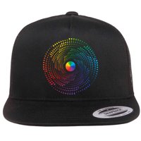 Make Your Mark International Dot Day Rainbow Polka Dot Swirl Flat Bill Trucker Hat