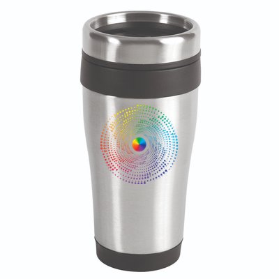 Make Your Mark International Dot Day Rainbow Polka Dot Swirl 16oz Travel Tumbler