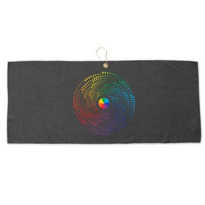 Make Your Mark International Dot Day Rainbow Polka Dot Swirl Large Microfiber Waffle Golf Towel