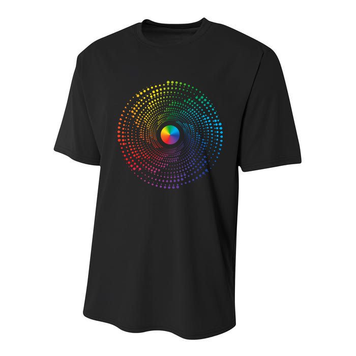 Make Your Mark International Dot Day Rainbow Polka Dot Swirl Youth Performance Sprint T-Shirt