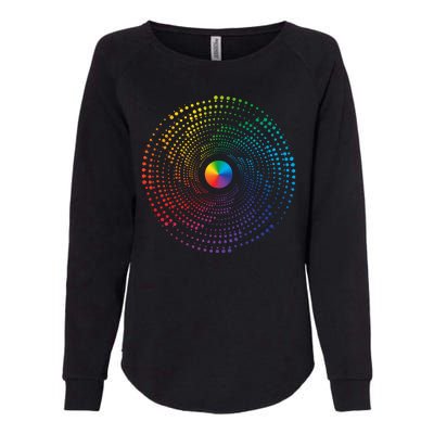 Make Your Mark International Dot Day Rainbow Polka Dot Swirl Womens California Wash Sweatshirt