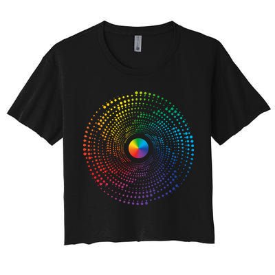 Make Your Mark International Dot Day Rainbow Polka Dot Swirl Crop Top