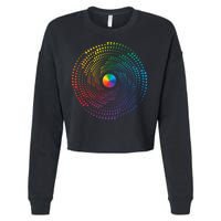 Make Your Mark International Dot Day Rainbow Polka Dot Swirl Cropped Pullover Crew