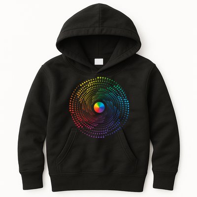 Make Your Mark International Dot Day Rainbow Polka Dot Swirl Kids Hoodie