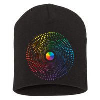 Make Your Mark International Dot Day Rainbow Polka Dot Swirl Short Acrylic Beanie