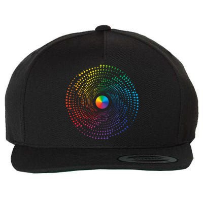 Make Your Mark International Dot Day Rainbow Polka Dot Swirl Wool Snapback Cap