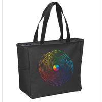 Make Your Mark International Dot Day Rainbow Polka Dot Swirl Zip Tote Bag